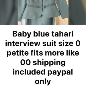 Baby blue Tahari suit